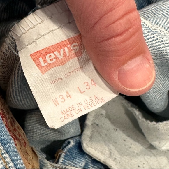 LEVI'S 550 34 x 34 VINTAGE Y2K 80s ACID WASH JEANS HIGH WAIST STRAIGHT LEG JEAN - Picture 5 of 12